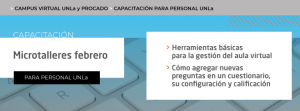 Campus Virtual - PROCADO - Microtalleres de febrero para personal de la UNLa
