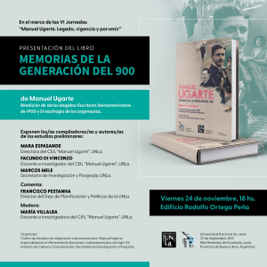 Presentan el Libro &quot;Memorias de la Generación del 900&quot; de Manuel Ugarte