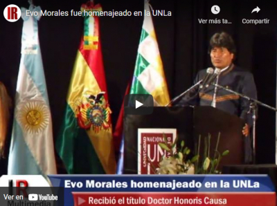 Evo Morales recibió el Doctorado Honoris Causa en la UNLa