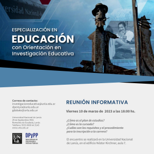 Reunión informativa sobre la Especialización en Educación