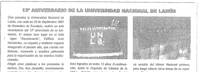 13º aniversario de la Universidad Nacional de Lanús