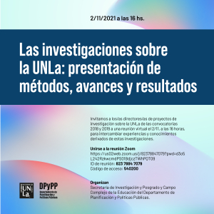 Proyectos de investigación sobre la UNLa: reunión de intercambio