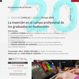Invitan a la charla sobre el campo profesional de los graduados en Audiovisión