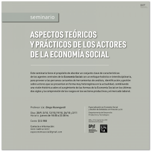 Está abierta la inscripción para seminario de posgrado en Economía Social