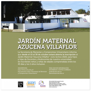 Inscripción al Jardín Maternal “Azucena Villaflor” 2020 para docentes y no docentes