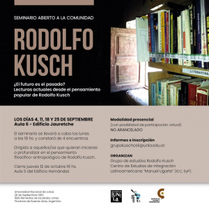 Seminario gratuito sobre el pensamiento popular de Rodolfo Kusch