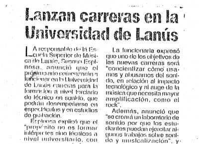 Lanzan carreras en la Universidad de Lanús