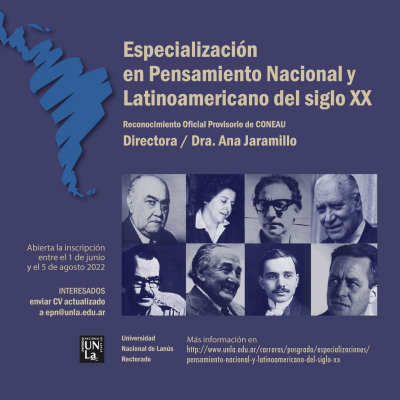 Abrió la inscripción para la Especialización en Pensamiento Nacional y Latinoamericano del siglo XX