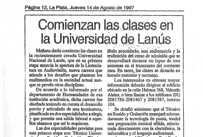 Comienzan las clases en la Universidad de Lanús