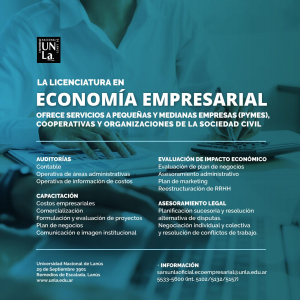 Servicios para pymes, cooperativas y organizaciones civiles de la Licenciatura en Economía Empresarial