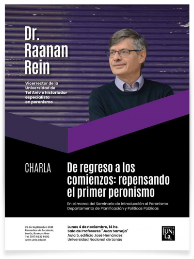 Raanan Rein disertará en UNLa sobre el primer peronismo