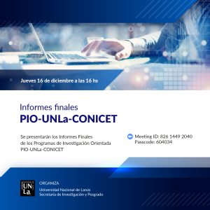Presentación de Proyectos PIO-UNLa-CONICET