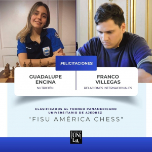 Dos estudiantes de nuestra universidad clasificaron al FISU América Chess