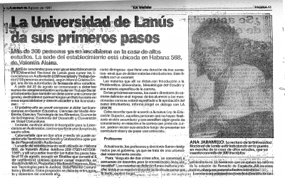 La Universidad de Lanús da sus primeros pasos