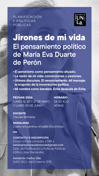 Sumate al seminario sobre el pensamiento político de Evita