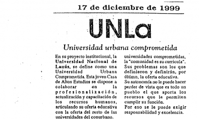 UNLa: Universidad urbana comprometida