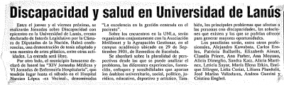 Discapacidad y Salud en Universidad de Lanús