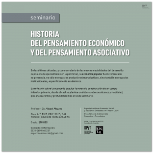 Seminario de Posgrado: Historia del Pensamiento Económico y del Pensamiento Asociativo