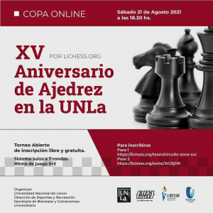 Copa​ online &quot;XV Aniversario de Ajedrez en la UNLa&quot;