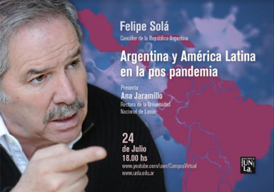 Felipe Solá disertará sobre la pospandemia en América Latina