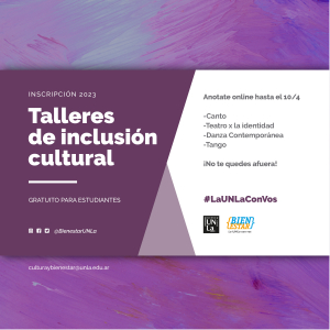 ¡Venite a los Talleres de Inclusión Cultural!
