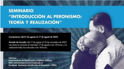 La UNLa inscribe para el seminario virtual &quot;Introdución al Peronismo: teoría y realización”