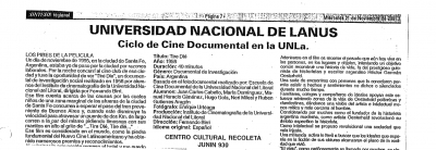 Ciclo de Cine Documental en la UNLa