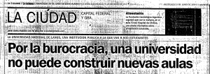 Por la burocracia, una universidad no puede construir nuevas aulas