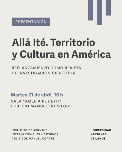Relanzamiento de la revista "All&aacute; It&eacute;. Territorio y Cultura en Am&eacute;rica"