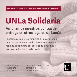 Continúa la campaña &quot;UNLa Solidaria&quot;