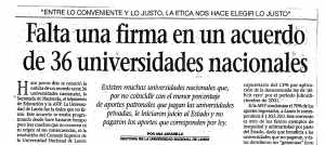 Falta una firma en un acuerdo de 36 universidades nacionales