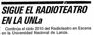 Sigue el Radioteatro en la UNLa