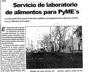Servicio de laboratorio de alimentos para PyME´s