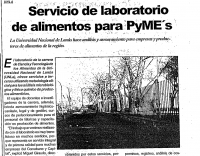 Servicio de laboratorio de alimentos para PyME&acute;s