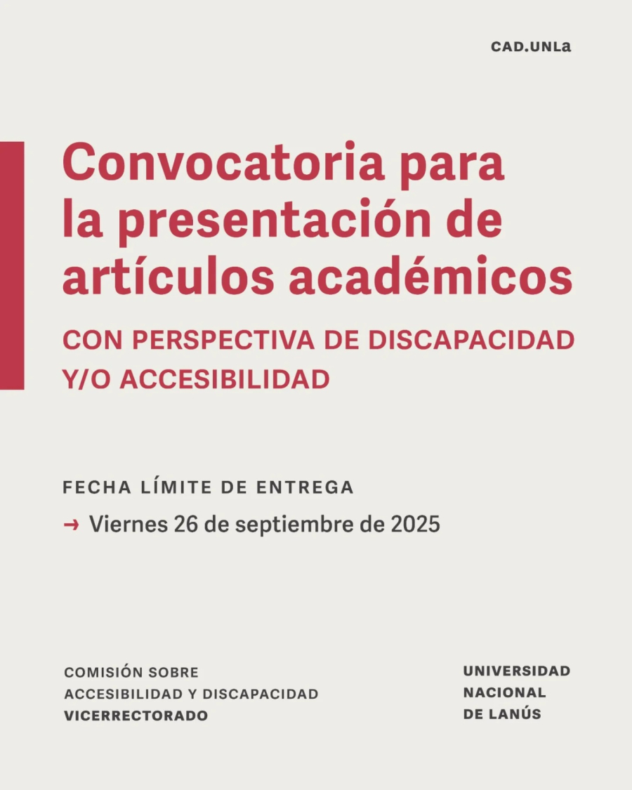 Convocatoria para artículos académicos con perspectiva de discapacidad y/o accesibilidad