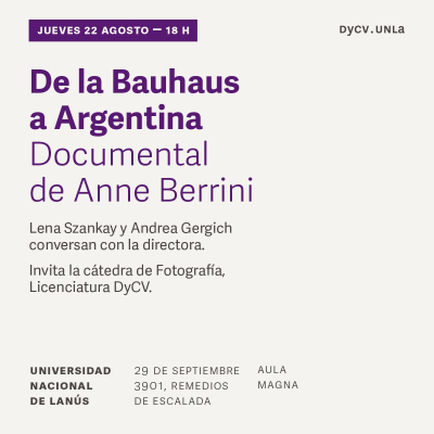 Invitamos a la proyección del documental &quot;De la Bauhaus a Argentina&quot;