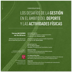 Sumate al conversatorio sobre gestión en el ámbito deportivo y de las actividades físicas