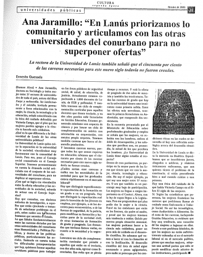 Ana Jaramillo: &quot;En Lanús priorizamos lo comunitario y lo articulamos con las otras universidades del conurbano para no superponer las ofertas&quot;