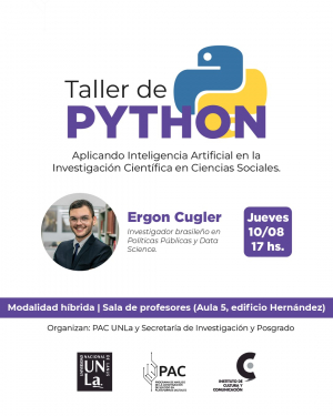 Sumate al taller de Python a cargo del investigador brasileño Ergon Cugler
