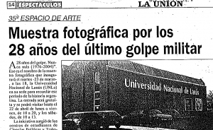 Muestra fotográfica por los 28 años del último golpe militar