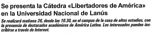 Se presenta la Cátedra &quot;Libertadores de América&quot; en la Universidad Nacional de Lanús
