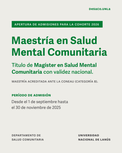 Inscripciones para la Maestría en Salud Mental Comunitaria