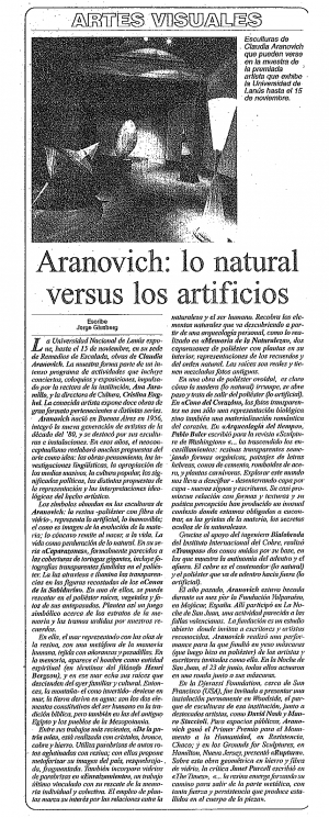 Aranovich: lo natural versus los artificios