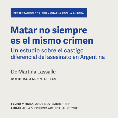 Martina Lassalle presenta su libro &quot;Matar no siempre es el mismo crimen&quot;