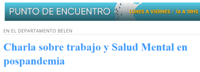 Charla sobre trabajo y Salud Mental en pospandemia