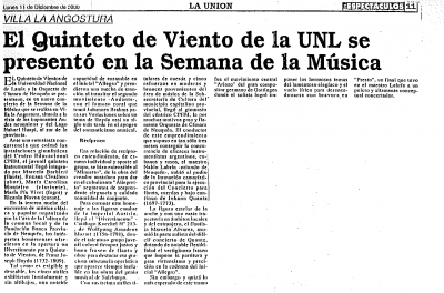 El Quinteto de viento de la UNLa se presentó en la semana de la música