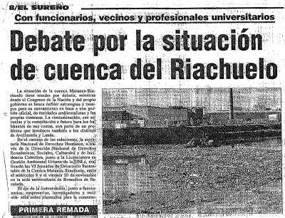 Debate por la situación de cuenca de Riachuelo