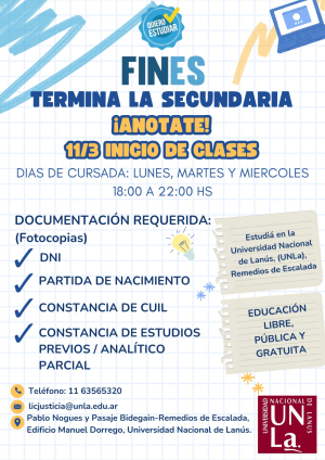 ¡Terminá el secundario en la UNLa!