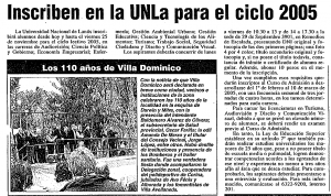 Inscriben en la UNLa para el ciclo 2005