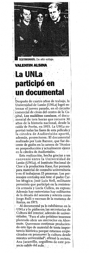 La UNLa participó de un documental